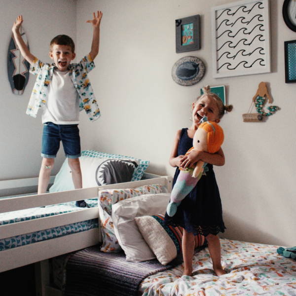 Shared Boy and Girl Bedroom – Revamped!